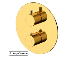 Смеситель термостат скрытого монтажа на 2 потребителя WHITECROSS Y1236GL (золото) +33960 ₽