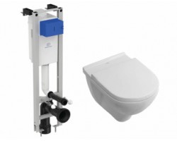 [548871] Инсталляция Ideal Standard узкая c унитазом Villeroy&Boch O.novo 5660H101, подвесной, сиденье микролифт, комплект Sante +40310 ₽