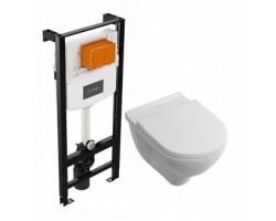[549015] Инсталляция Jacob Delafon E24156-NF c унитазом Villeroy&Boch O.novo 5660H101, подвесной, сиденье микролифт, комплект Sa +50230 ₽