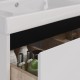 Тумба Lemark COMBI 125 см под 2 раковины, подвесная/напольная,4 ящика, цвет планки: Чёрный, цвет кор