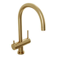 Смеситель для кухни Abelsberg Aera AWF70029BG с возможностью подключения фильтра для воды, цвет королевское золото, PVD покрытие