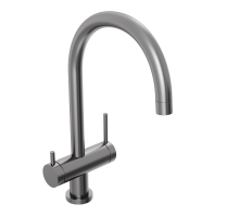 Смеситель для кухни Abelsberg Aera AWF70029GM с возможностью подключения фильтра для воды, цвет космическая сталь, PVD покрытие