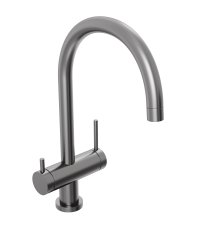 Смеситель для кухни Abelsberg Aera AWF70029GM с возможностью подключения фильтра для воды, цвет космическая сталь, PVD покрытие