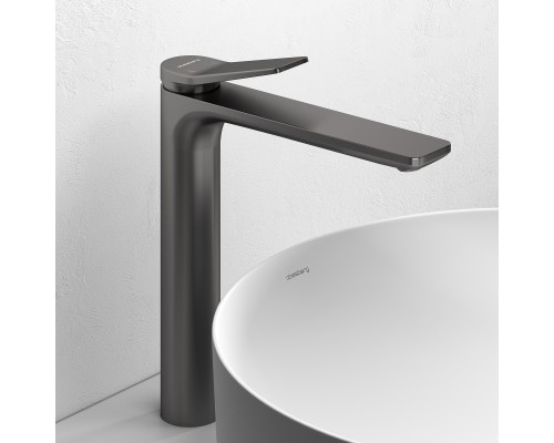 Смеситель д/раковины Abelsberg Intensa EGF23521GM высокий, космическая сталь