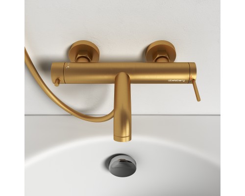 Смеситель д/ванны и душа Abelsberg Fluida ERF22516BG, королевское золото