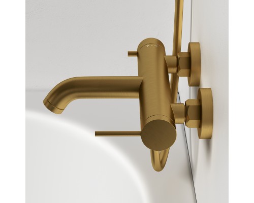 Смеситель д/ванны и душа Abelsberg Fluida ERF22516BG, королевское золото