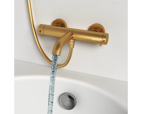 Смеситель д/ванны и душа Abelsberg Fluida ERF22516BG, королевское золото