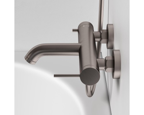 Смеситель д/ванны и душа Abelsberg Fluida ERF22516BN, титан