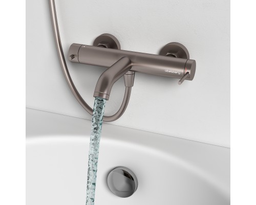 Смеситель д/ванны и душа Abelsberg Fluida ERF22516BN, титан