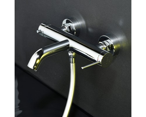 Смеситель д/ванны и душа Abelsberg Fluida ERF22516CH, глянцевый хром