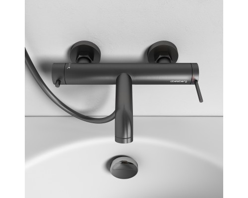 Смеситель д/ванны и душа Abelsberg Fluida ERF22516GM, космическая сталь