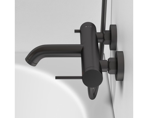 Смеситель д/ванны и душа Abelsberg Fluida ERF22516GM, космическая сталь