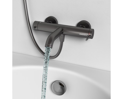 Смеситель д/ванны и душа Abelsberg Fluida ERF22516GM, космическая сталь