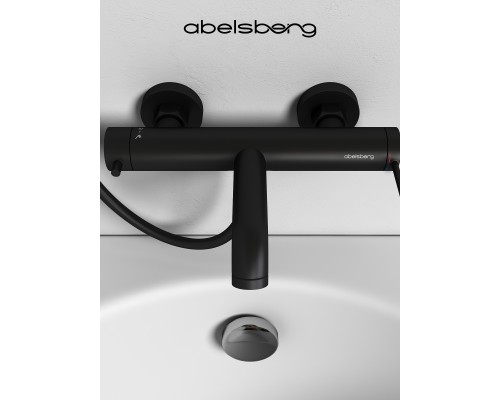 Смеситель д/ванны и душа Abelsberg Fluida ERF22516MB, вулканический черный