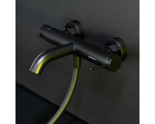 Смеситель д/ванны и душа Abelsberg Fluida ERF22516MB, вулканический черный