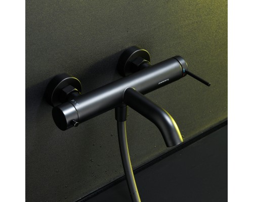 Смеситель д/ванны и душа Abelsberg Fluida ERF22516MB, вулканический черный