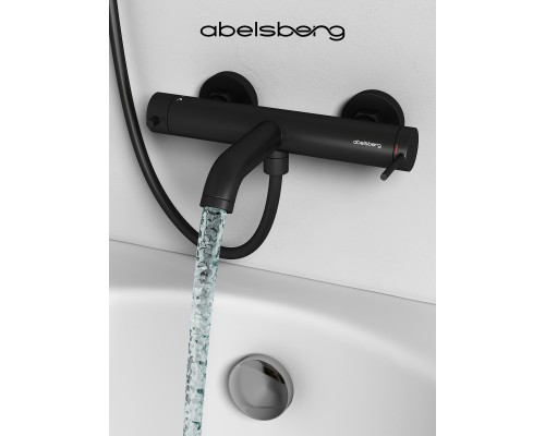 Смеситель д/ванны и душа Abelsberg Fluida ERF22516MB, вулканический черный