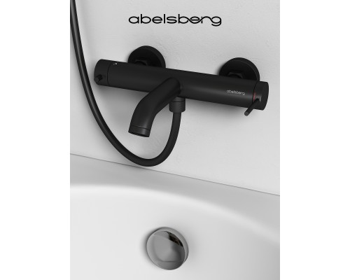 Смеситель д/ванны и душа Abelsberg Fluida ERF22516MB, вулканический черный