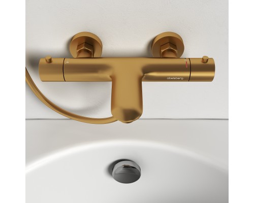 Смеситель д/ванны и душа Abelsberg Perfecta INF61101BG с термостатом, королевское золото