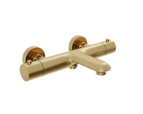 Смеситель д/ванны и душа Abelsberg Perfecta INF61101BG с термостатом, королевское золото