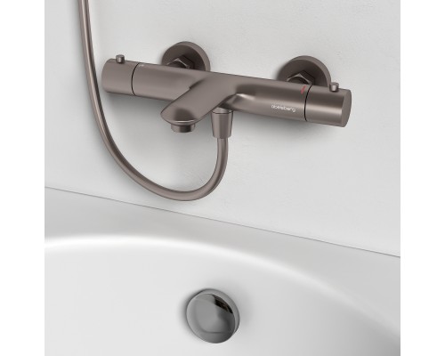 Смеситель д/ванны и душа Abelsberg Perfecta INF61101BN с термостатом, титан