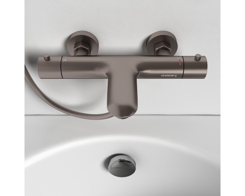 Смеситель д/ванны и душа Abelsberg Perfecta INF61101BN с термостатом, титан