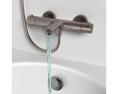 Смеситель д/ванны и душа Abelsberg Perfecta INF61101BN с термостатом, титан