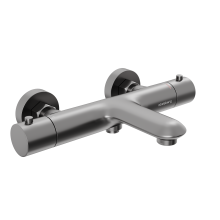 Смеситель для ванны и душа Abelsberg Perfecta INF61101GM с термостатом, космическая сталь