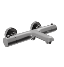 Смеситель для ванны и душа Abelsberg Perfecta INF61101GM с термостатом, космическая сталь