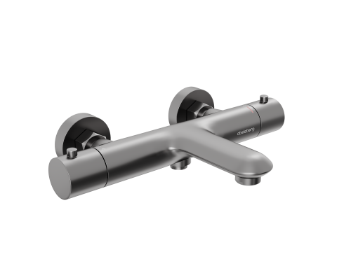 Смеситель д/ванны и душа Abelsberg Perfecta INF61101GM с термостатом, космическая сталь