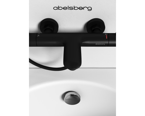 Смеситель д/ванны и душа Abelsberg Perfecta INF61101MB с термостатом, вулканический черный