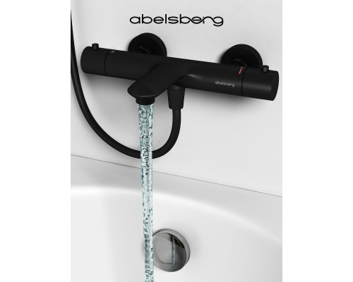 Смеситель д/ванны и душа Abelsberg Perfecta INF61101MB с термостатом, вулканический черный