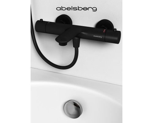 Смеситель д/ванны и душа Abelsberg Perfecta INF61101MB с термостатом, вулканический черный