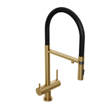 Смеситель для кухни Abelsberg Venta IXF73979BG c гибким изливом и возможностью подключения фильтра для воды, цвет королевское золото, PVD покрытие