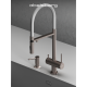 Смеситель д/кухни Abelsberg Venta IXF73979BN c гибким изливом и фильтром д/воды, цвет титан