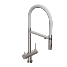 Смеситель для кухни Abelsberg Venta IXF73979BN c гибким изливом и возможностью подключения фильтра для воды, цвет титан, PVD покрытие