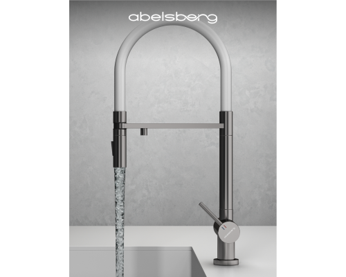 Смеситель д/кухни Abelsberg Venta IXF73979CH c гибким изливом и фильтром д/воды, цвет лянцевый хром