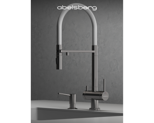 Смеситель д/кухни Abelsberg Venta IXF73979CH c гибким изливом и фильтром д/воды, цвет лянцевый хром