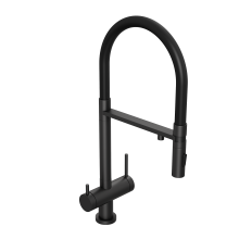 Смеситель для кухни Abelsberg Venta IXF73979MB c гибким изливом и возможностью подключения фильтра для воды, цвет вулканический черный