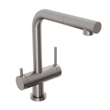 Смеситель для кухни Abelsberg Pura OTF70709BN c вытяжным изливом и возможностью подключения фильтра для воды, цвет титан, PVD покрытие