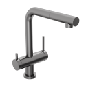 Смеситель для кухни Abelsberg Pura OTF70709GM c вытяжным изливом и возможностью подключения фильтра для воды, цвет космическая сталь, PVD покрытие Смеситель для кухни Abelsberg Pura OTF70709GM c вытяжным изливом и возможностью подключения фильтра для воды, цвет космическая сталь, PVD покрытие