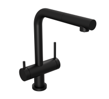 Смеситель для кухни Abelsberg Pura OTF70709MB c вытяжным изливом и возможностью подключения фильтра для воды, цвет матовый черный