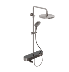 Душевая система Abelsberg Intensa SNS52655BN с термостатом и полкой для ванны и душа, титан