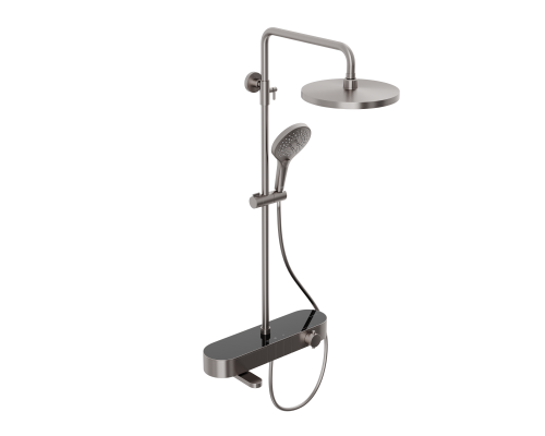 Душевая система Abelsberg Intensa SNS52655BN термостат, полка, д/ванны и душа, титан