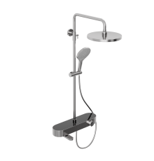Душевая система Abelsberg Intensa SNS52655CH с термостатом и полкой для ванны и душа, глянцевый хром