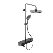 Душевая система Abelsberg Intensa SNS52655GM с термостатом и полкой для ванны и душа, космическая сталь