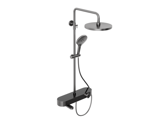 Душевая система Abelsberg Intensa SNS52655GM термостат, полка, д/ванны и душа, космическая сталь