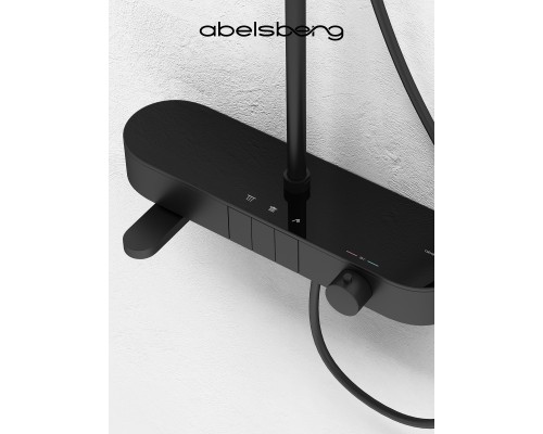 Душевая система Abelsberg Intensa SNS52655MB термостат, полка, д/ванны и душа, вулканический черный