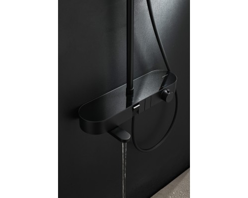 Душевая система Abelsberg Intensa SNS52655MB термостат, полка, д/ванны и душа, вулканический черный