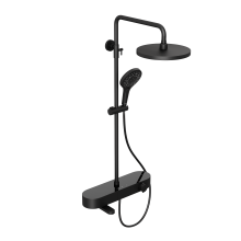 Душевая система Abelsberg Intensa SNS52655MB с термостатом и полкой для ванны и душа, вулканический черный